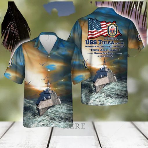 US Navy USS Tulsa (LCS 16) Independence class littoral combat ship Hawaiian Shirt