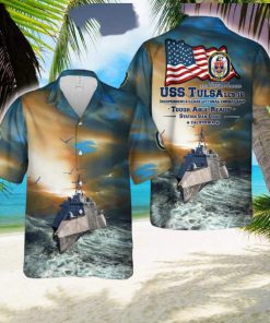 US Navy USS Tulsa (LCS 16) Independence class littoral combat ship Hawaiian Shirt