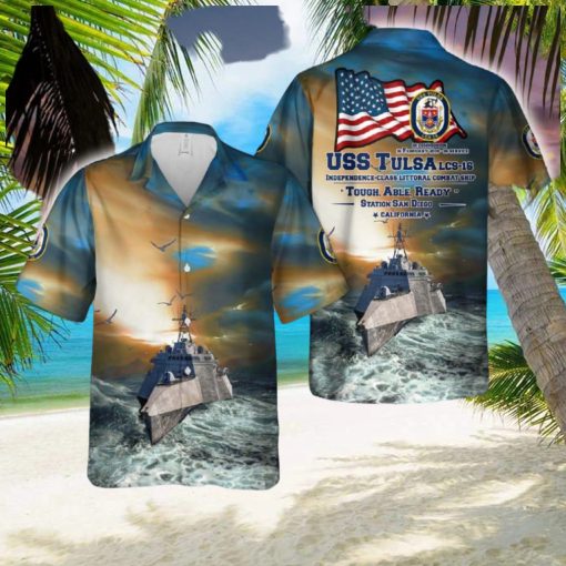 US Navy USS Tulsa (LCS 16) Independence class littoral combat ship Hawaiian Shirt