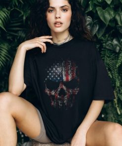 USA Flag Skull T Shirt