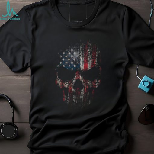 USA Flag Skull T Shirt