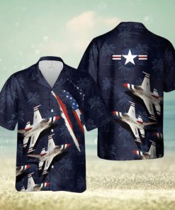 USAF Thunderbirds Lockheed Martin F 16CM Fighting Falcon Hawaiian Shirt