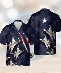 USAF Thunderbirds Lockheed Martin F 16CM Fighting Falcon Hawaiian Shirt