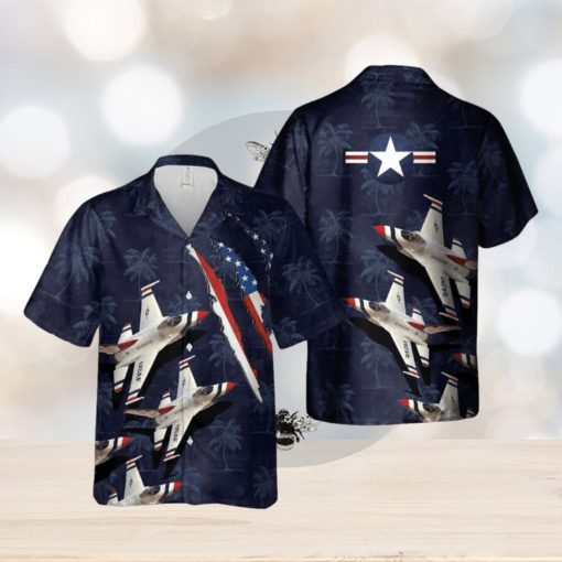 USAF Thunderbirds Lockheed Martin F 16CM Fighting Falcon Hawaiian Shirt