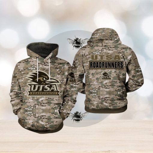 UTSA Roadrunners NCAA Camo Veteran 3D Printed Hoodie