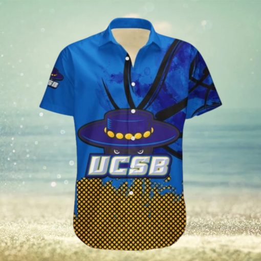 Uc Santa Barbara Gauchos Hawaii Shirt Basketball Net Grunge Pattern – NCAA