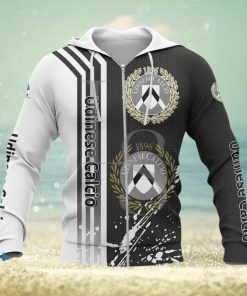 Udinese Calcio Black White Zip Up Hoodie Ver 1
