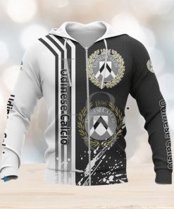 Udinese Calcio Black White Zip Up Hoodie Ver 1