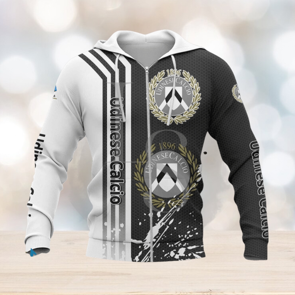 Udinese Calcio Black White Zip Up Hoodie Ver 1 Udinese Calcio Black White Zip Up Hoodie Ver 1