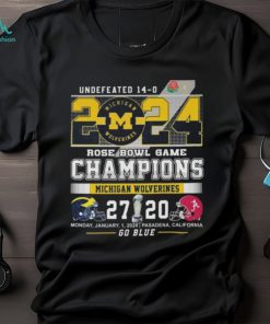 Undefeated 14 0 michigan wolverines rose bowl game champions go blue shirt