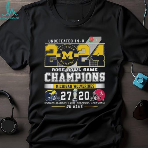 Undefeated 14 0 michigan wolverines rose bowl game champions go blue shirt