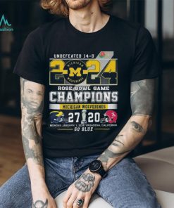 Undefeated 14 0 michigan wolverines rose bowl game champions go blue shirt