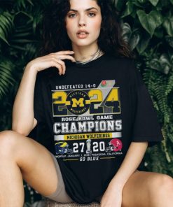 Undefeated 14 0 michigan wolverines rose bowl game champions go blue shirt