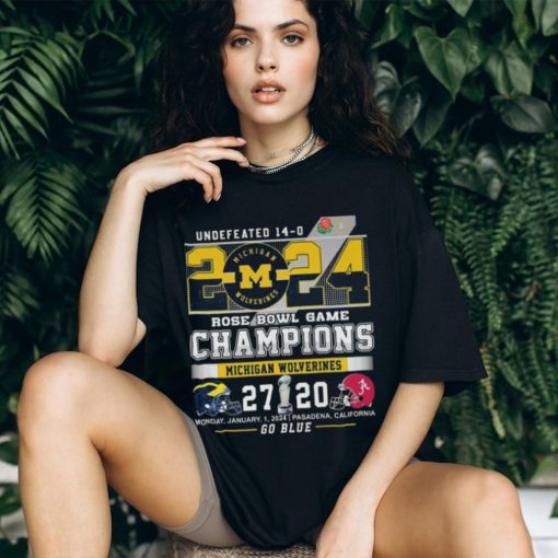 Undefeated 14 0 michigan wolverines rose bowl game champions go blue shirt