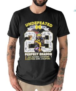 Undefeated 15 0 Michigan 2023 2024 Perfect Season National Champions And Rose Bowl Game Signatures Shirt