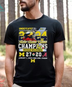 Undefeated 2024 Michigan Wolverines 14 0 Rose Bowl Game Champions 27 20 Alabama Shirt, hoodie, sweater, long sleeve and tank top Undefeated 2024 Michigan Wolverines 14 0 Rose Bowl Game Champions 27 20 Alabama Shirt