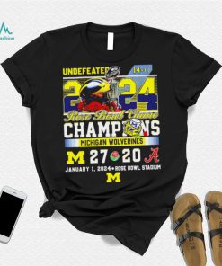 Undefeated Michigan Wolverines 2024 Rose Bowl Game Champions 27 20 logo shirt