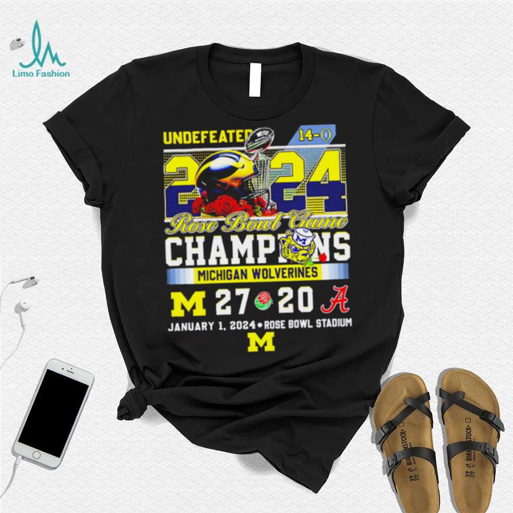 Undefeated Michigan Wolverines 2024 Rose Bowl Game Champions 27 20 logo shirt Undefeated Michigan Wolverines 2024 Rose Bowl Game Champions 27 20 logo shirt