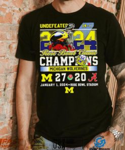 Undefeated Michigan Wolverines 2024 Rose Bowl Game Champions 27 20 logo shirt