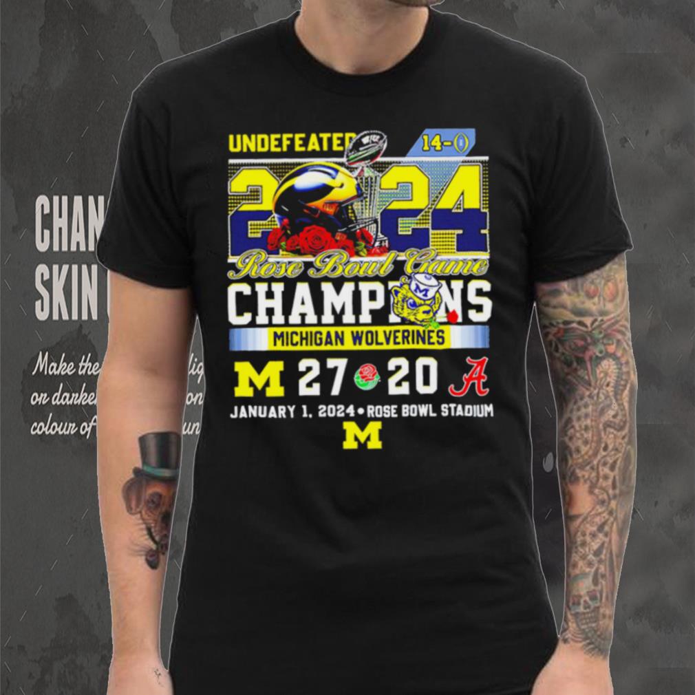 Undefeated Michigan Wolverines 2024 Rose Bowl Game Champions 27 20 logo shirt Undefeated Michigan Wolverines 2024 Rose Bowl Game Champions 27 20 logo shirt