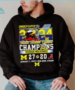 Undefeated Michigan Wolverines 2024 Rose Bowl Game Champions 27 20 logo shirt