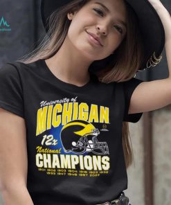 University of Michigan 12x national champions 1901 2023 helmet shirt