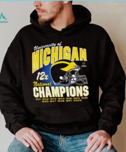 University of Michigan 12x national champions 1901 2023 helmet shirt