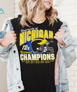 University of Michigan 12x national champions 1901 2023 helmet shirt