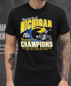 University of Michigan 12x national champions 1901 2023 helmet shirt