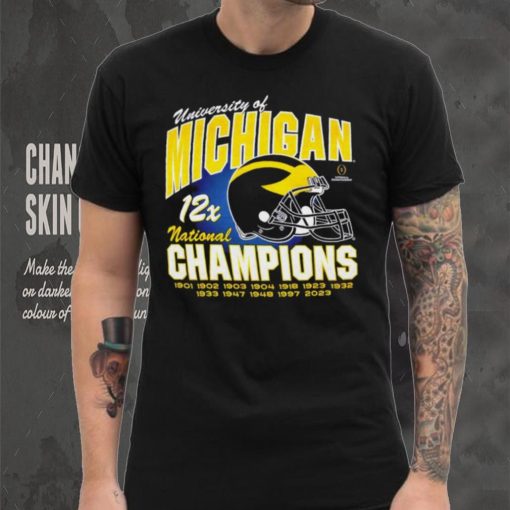 University of Michigan 12x national champions 1901 2023 helmet shirt