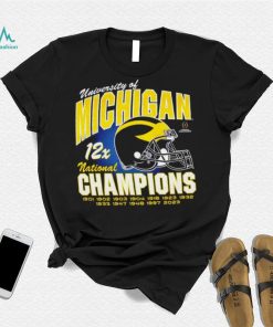 University of Michigan 12x national champions 1901 2023 helmet shirt