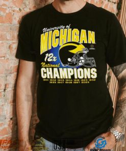 University of Michigan 12x national champions 1901 2023 helmet shirt