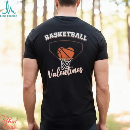 Valentines Day Heart Dunking Basketball Boys Girls College T Shirt