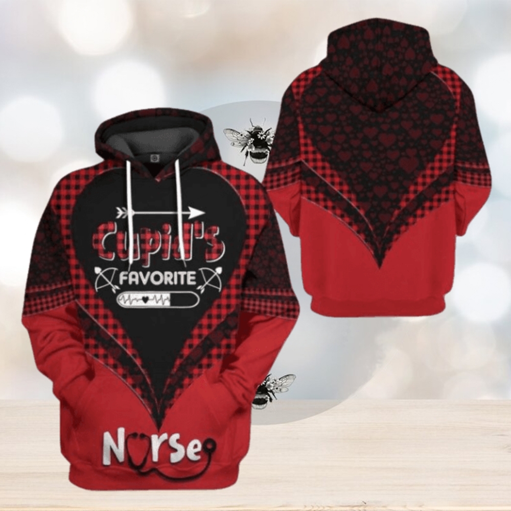 Valentines Day Hoodie, 3D Cupid’s Favorite Nurse Valentine Custom Hoodie Apparel Valentines Day Hoodie, 3D Cupid’s Favorite Nurse Valentine Custom Hoodie Apparel