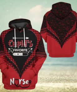 Valentines Day Hoodie, 3D Cupid’s Favorite Nurse Valentine Custom Hoodie Apparel