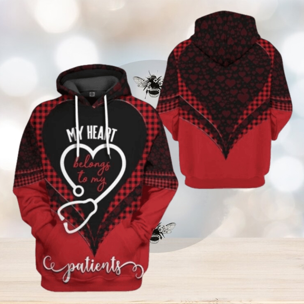Valentines Day Hoodie, 3D My Heart Belongs To My Patients Nurse Valentine Custom Hoodie Apparel Valentines Day Hoodie, 3D My Heart Belongs To My Patients Nurse Valentine Custom Hoodie Apparel