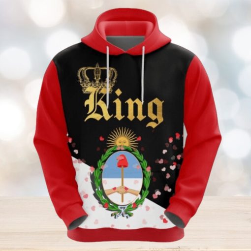 Valentines Day Hoodie, Argentina King Valentine Hoodie All Over Print Gift For Men And Women Version