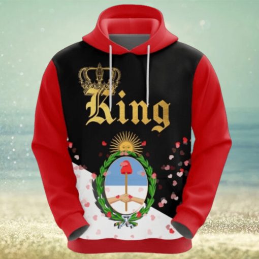 Valentines Day Hoodie, Argentina King Valentine Hoodie All Over Print Gift For Men And Women Version