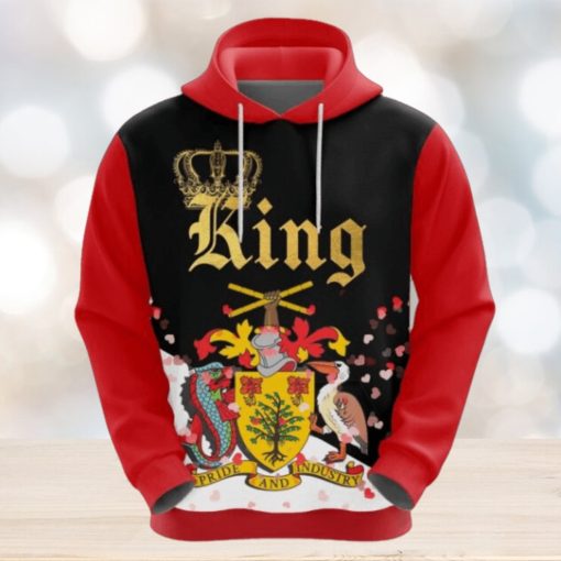 Valentines Day Hoodie, Barbados King Valentine Hoodie