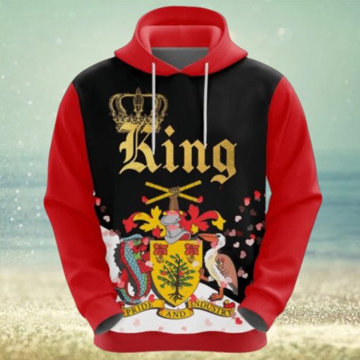Valentines Day Hoodie, Barbados King Valentine Hoodie