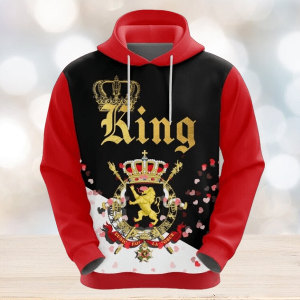 Valentines Day Hoodie, Belgium King Valentine Hoodie 3D All Over Print Gift For Men And Women Version Valentines Day Hoodie, Belgium King Valentine Hoodie 3D All Over Print Gift For Men And Women Version