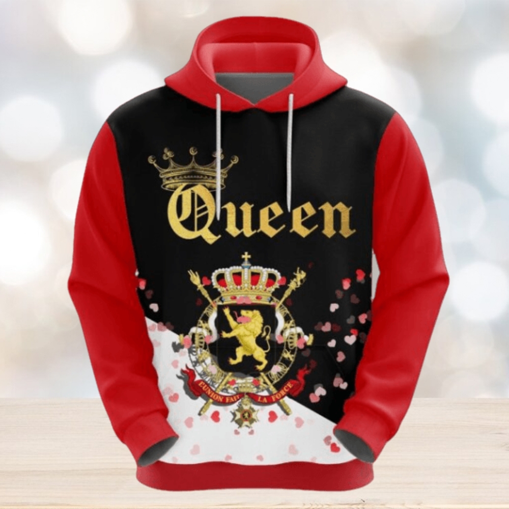 Valentines Day Hoodie, Belgium Queen Valentine Hoodie All Over