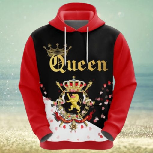 Valentines Day Hoodie, Belgium Queen Valentine Hoodie All Over Print Gift For Men And Women Version