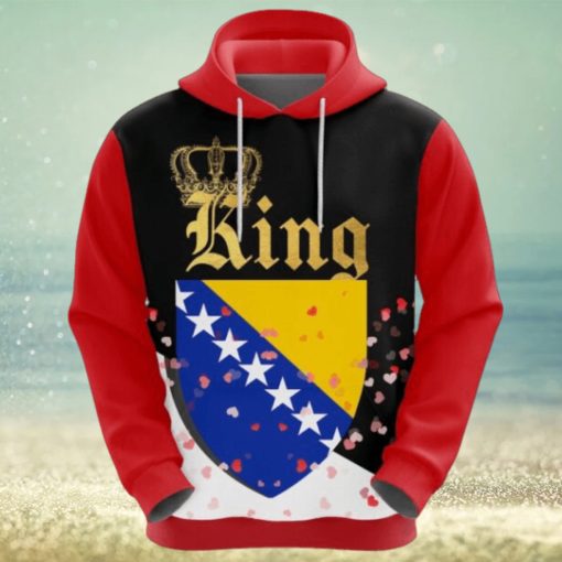 Valentines Day Hoodie, Bosnia and Herzegovina King Valentine Hoodie