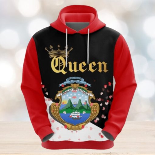 Valentines Day Hoodie Costa Rica Queen Valentine 3D Hoodie