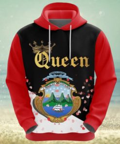 Valentines Day Hoodie Costa Rica Queen Valentine 3D Hoodie