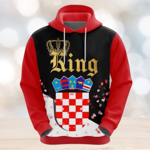 Valentines Day Hoodie Croatia King Valentine Hoodie