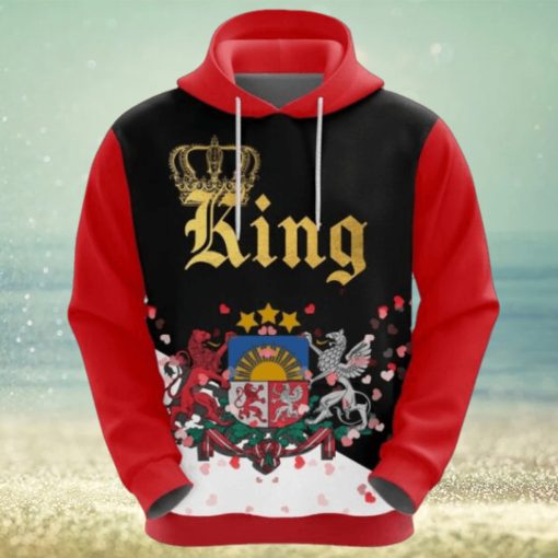 Valentines Day Hoodie Latvia King Valentine 3D Hoodie