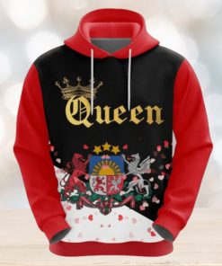 Valentines Day Hoodie Latvia Queen Valentine 3D Hoodie