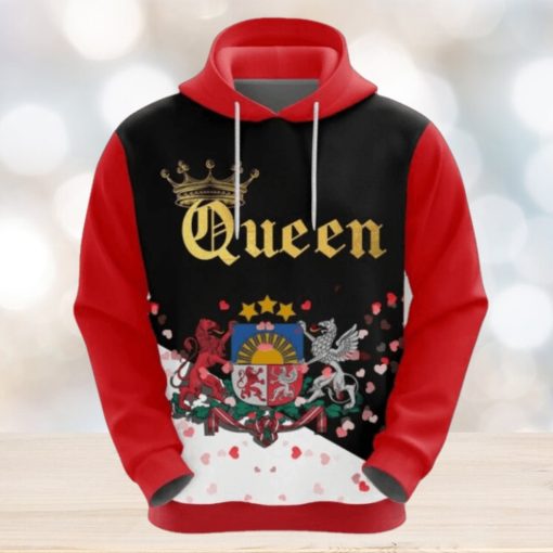 Valentines Day Hoodie Latvia Queen Valentine 3D Hoodie